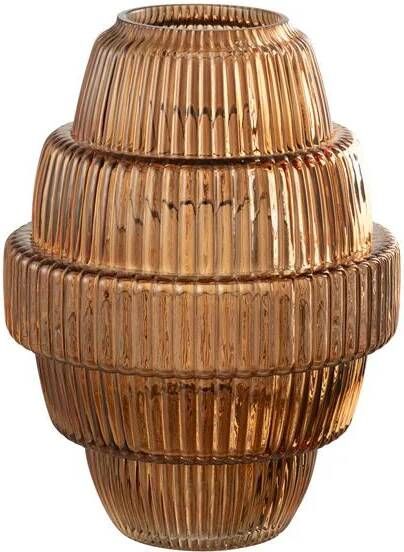 J-Line vaas Max glas bruin large 30 cm hoog