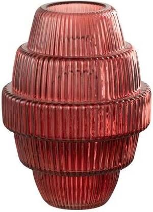 J-Line vaas Max glas rood small 23 cm hoog