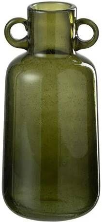 J-Line vaas Moe glas groen small 23 cm hoog