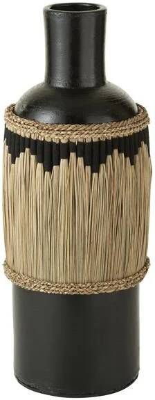 J-Line vaas motief terracotta|gras zwart|naturel 75 cm hoog