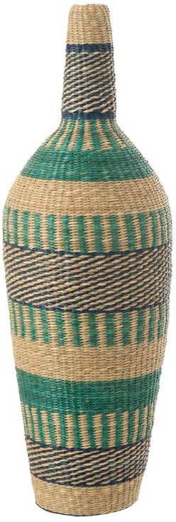 J-Line Vaas Ninon Strepen Zeegras Naturel|Azuur|Donker Blauw