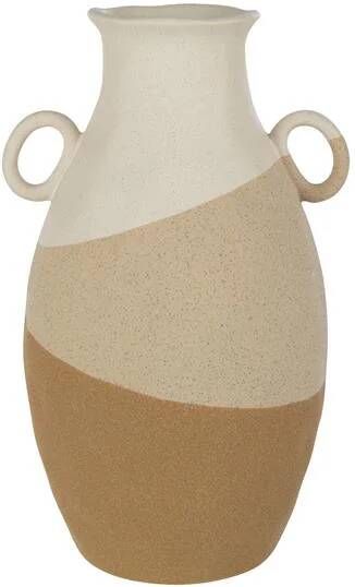 J-Line vaas Oor keramiek beige|lichtbruin large 34.5 cm hoog