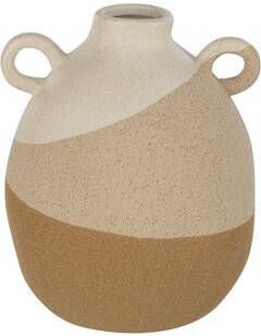 J-Line vaas Oor keramiek- beige|lichtbruin small Ø 16 cm
