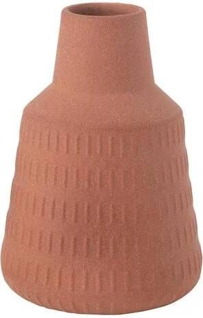 J-Line vaas Ria Gekerfd porselein terracotta small Ø 16 cm