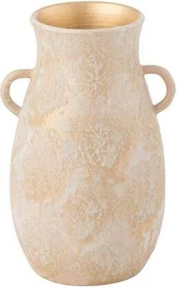 J-Line vaas Amphore terra keramiek roze|goud medium 40 cm hoog