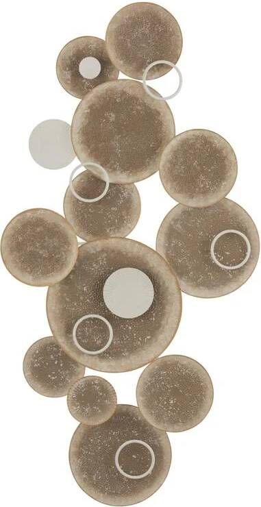 J-Line Wanddeco Cirkels Metaal Bruin|Wit