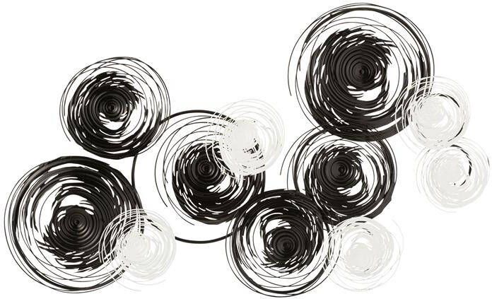 J-Line Wanddeco Cirkels Metaal Zwart|Wit