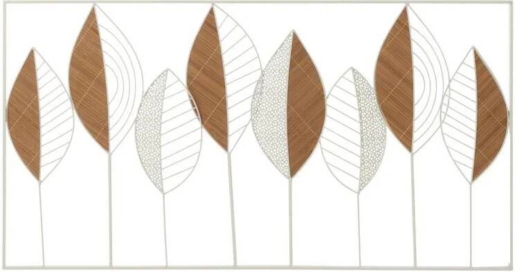 J-Line Wanddecoratie Bladeren Metaal|Bamboo Mix Large