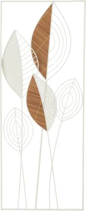 J-Line Wanddecoratie Bladeren Metaal|Bamboo Mix Small