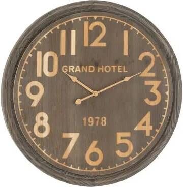 J-Line Wandklok Grand Hotel Mdf Naturel Donker Small