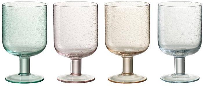 J-Line Tommy wijnglas glas mix assortiment van 4x