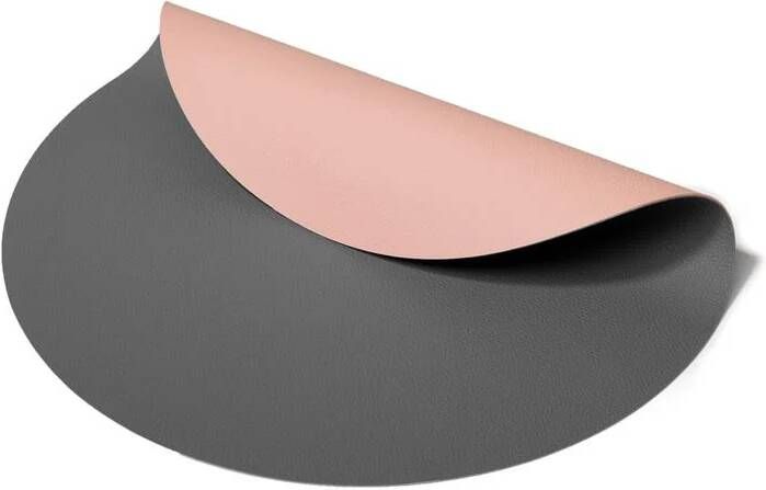 Jay Hill Placemat Vegan leer Grijs Roze dubbelzijdig ø 38 cm
