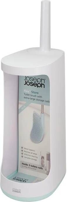 Joseph Toiletborstel Met Houder 49 X 20 Cm Rvs Wit blauw