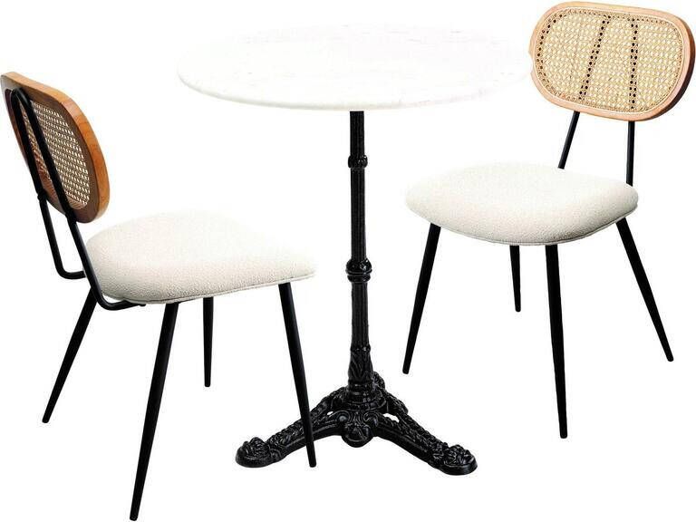Kare Design Bistro Rosali tafel en 2 stoelen wit
