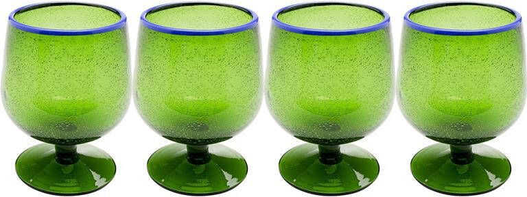 Kare Design Bubbles Wijinglazen groen 4st