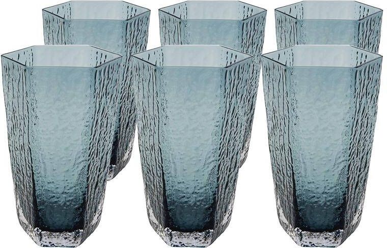 Kare Design Cascata Waterglazen hoog blauw 6st