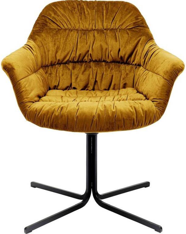 Kare Design Colmar Draaibare Eetkamerstoel Okergeel Fluweel
