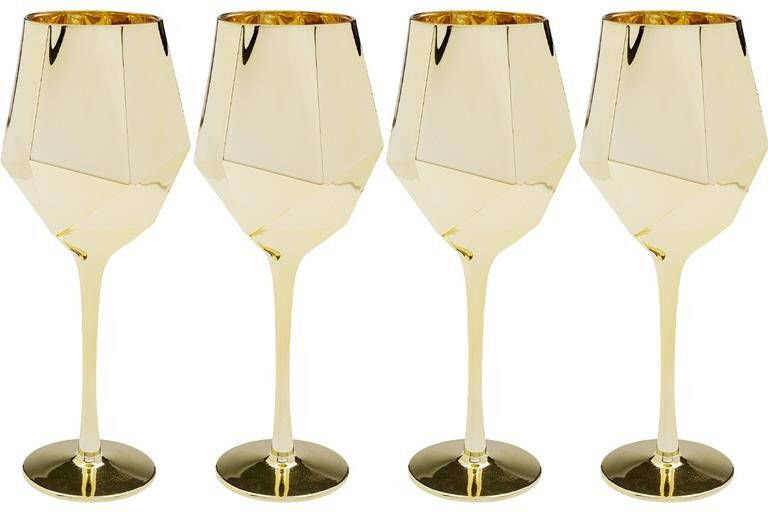 Kare Design Diamond Wijinglazen goud 4st