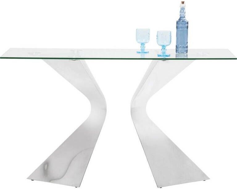 Kare Design Gloria Sidetable 140 Cm Helder Glas Chroom