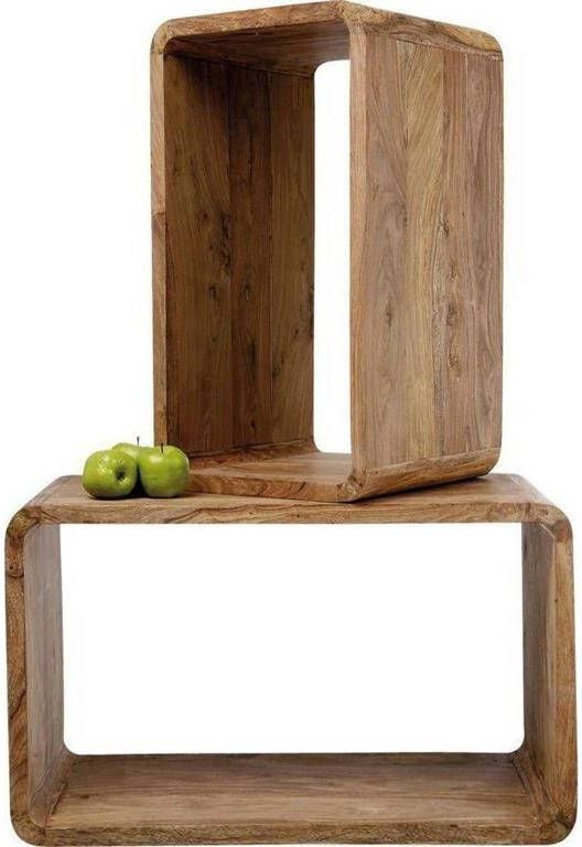 Kare Design Kare Bijzettafel Authentico Cube Rectangular Set van 2