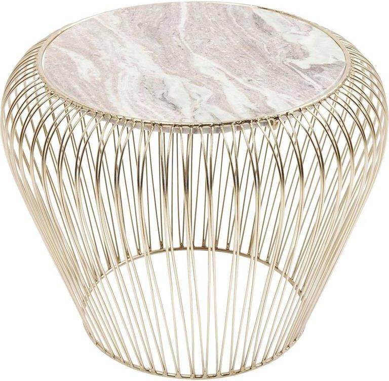 Kare Design Kare Bijzettafel Beam Grijs Marmer Messing 43cm