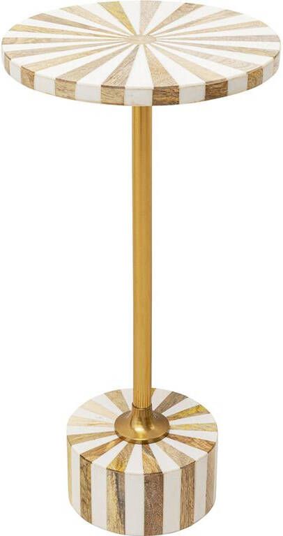 Kare Design Kare Bijzettafel Domero Cirque Gold White Ø25cm