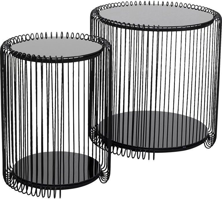 Kare Design Kare Bijzettafel Wire Double Black Set van 2