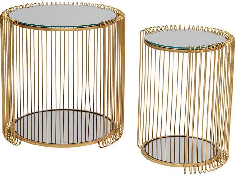 Kare Design Kare Bijzettafel Wire Double Brass (2|set)