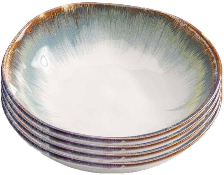 Kare Design Kare Bord Diep Organic White|Blue Ø20 cm