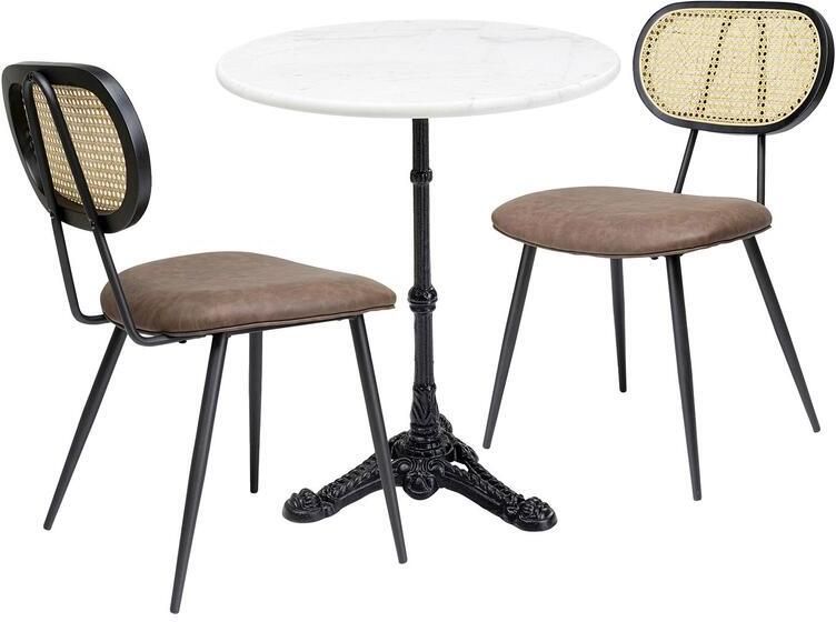 Kare Design Bistro Rosali tafel en 2 stoelen bruin