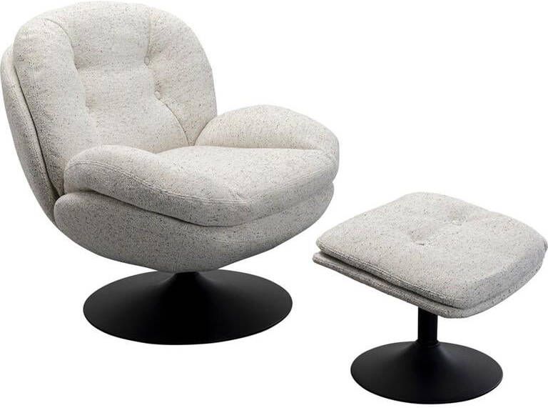 Kare Design Kare Draaifauteuil + kruk Standford