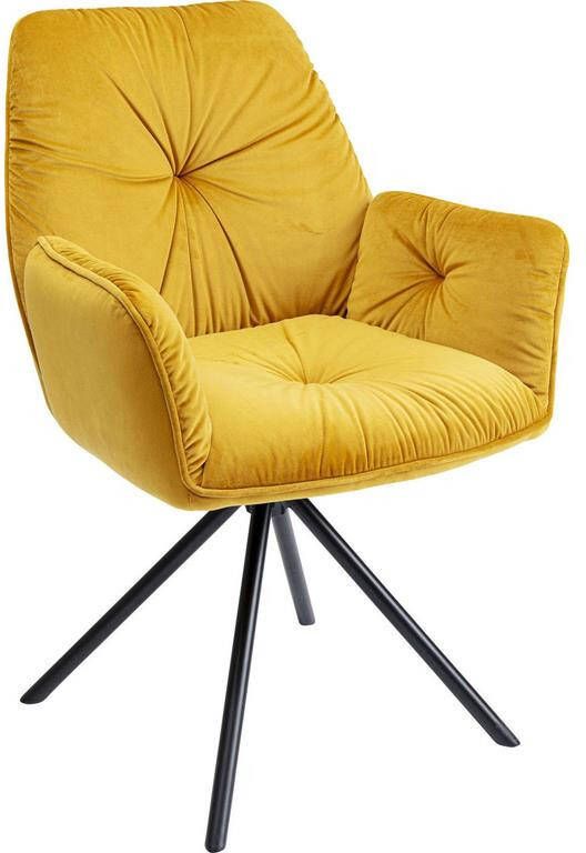 Kare Design Kare Eetkamerstoel Met Armleuning Mila Yellow