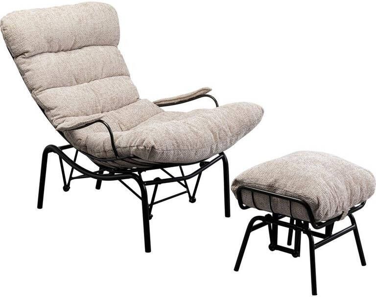 Kare Design Kare Fauteuil + Hocker Vienna Swing Beige