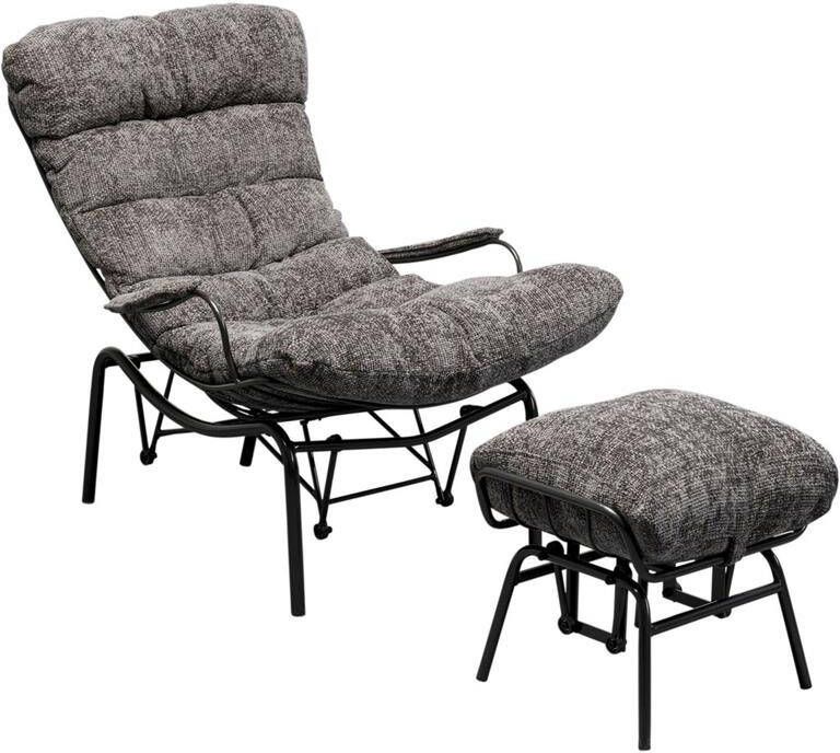 Kare Design Kare Fauteuil + Hocker Vienna Swing Grey