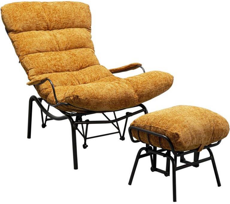 Kare Design Kare Fauteuil + Hocker Vienna Swing Yellow