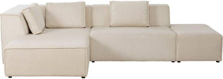Kare Design Kare Hoekbank Infinity Ottomane Cord Cream Left