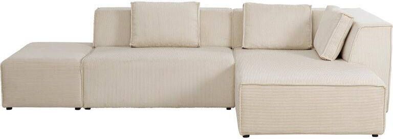 Kare Design Kare Hoekbank Infinity Ottomane Cord Cream Right