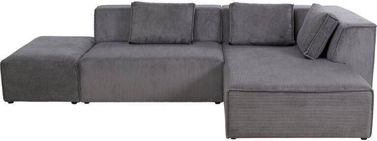 Kare Design Kare Hoekbank Infinity Ottomane Cord Grey Right