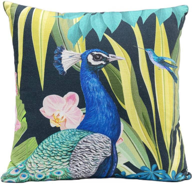 Kare Design Kare Kussen Floral Peacock 40x40cm