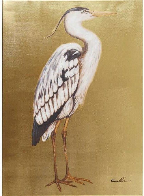 Wanddeco Touched Heron Rechts 70x50cm ***PRELOVED***