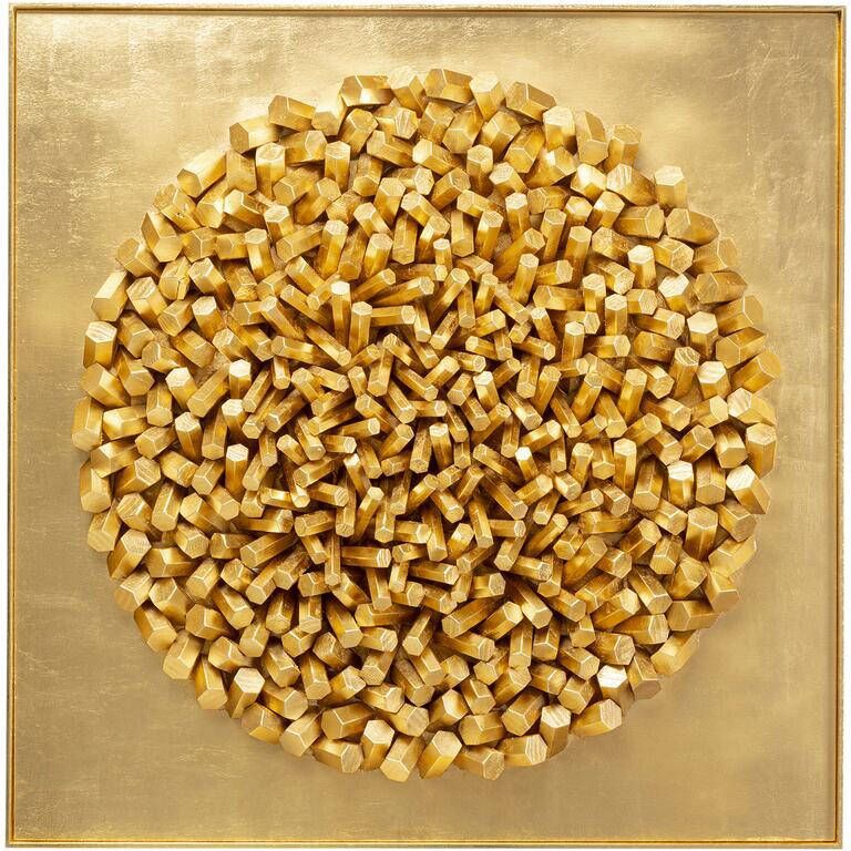 Kare Design | Wanddecoratie Mikado Gold 120x120cm | Woonaccessoires | Wanddecoratie