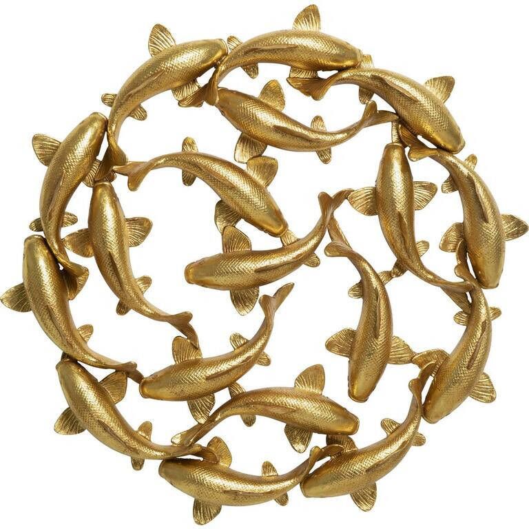 Kare Design Kare Wanddecoratie School of Koi Gold 102cm
