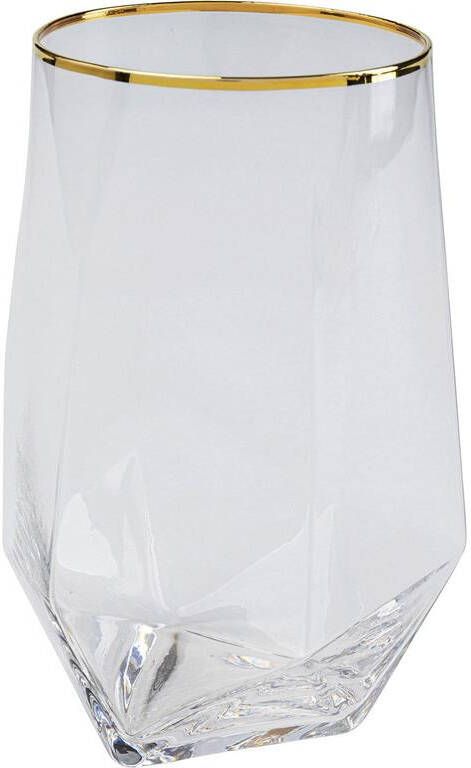 Kare Design Kare Waterglas Diamond Gold Rim