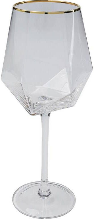 Kare Design Kare Wijnglas Diamond Gold Rim