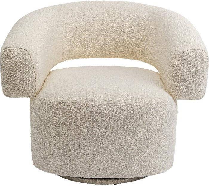 Kare Design Maye Draaibare Fauteuil Bouclé Crème