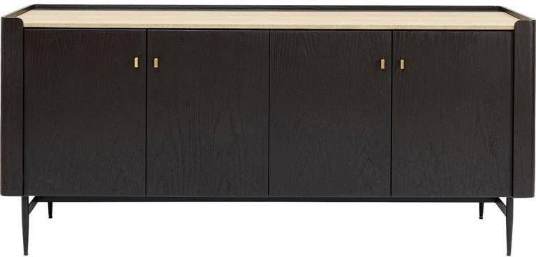 Kare Design Milano Dressoir B180x D55 X H85 Cm Zwart|Donkerbruin