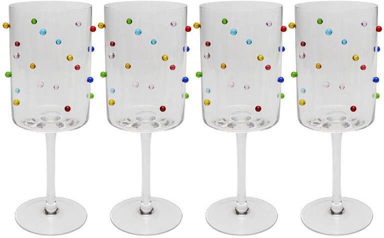 Kare Design Party Wijinglazen stippen 4st