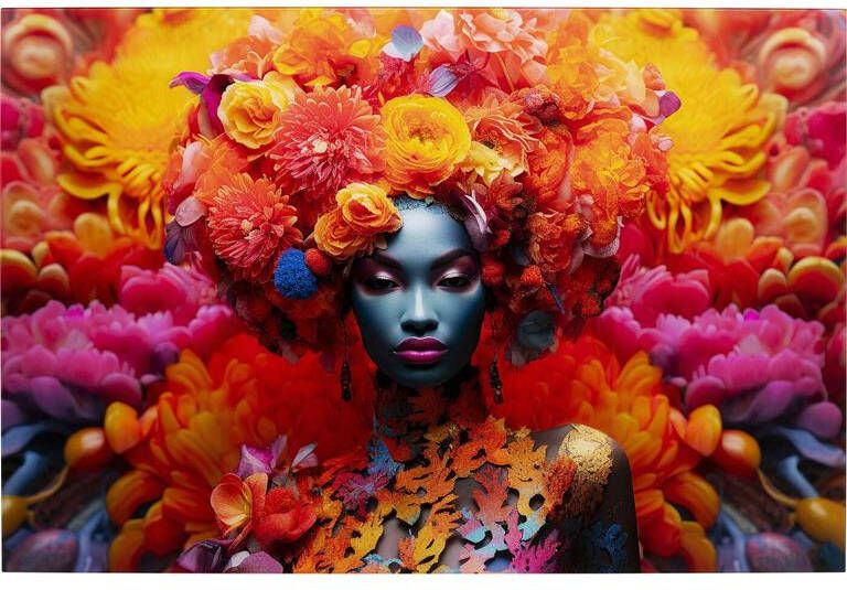 Kare Design | Schilderij Glas Flowers Dream Women 80x120cm | Woonaccessoires | Schilderij