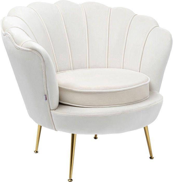 Kare Design Water Lily Gold Fauteuil Beige Fluweel