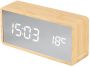 Karlsson Alarm clock Silver Mirror LED light wood veneer - Thumbnail 2